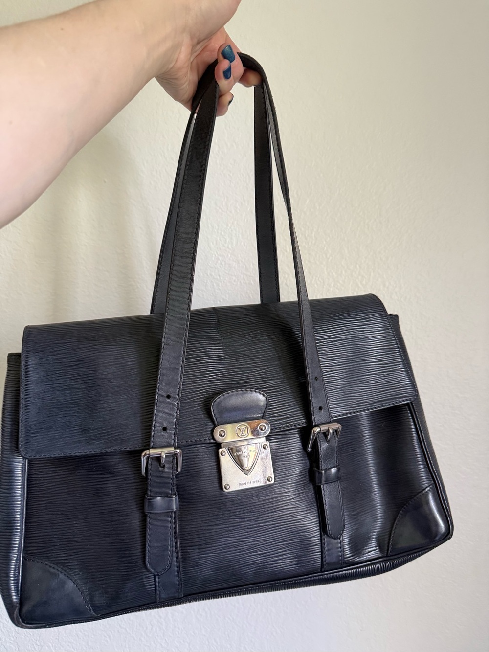 Louis Vuitton Black Epi Leather Top-Handle Satchel